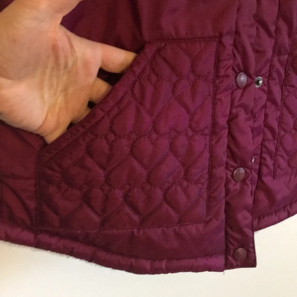 Roxy Estilo Sherpa Lined Maroon Girls Large Puffer Vest
